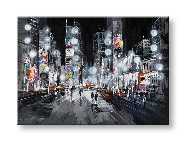 E-shop Maľovaný obraz na stenu MESTO 70x50 cm