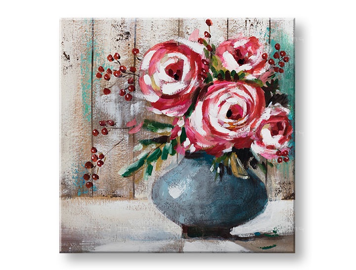 Levně Malovaný nástěnný obraz KVĚTINY 1 díl CFAFL005 - 70x70 cm