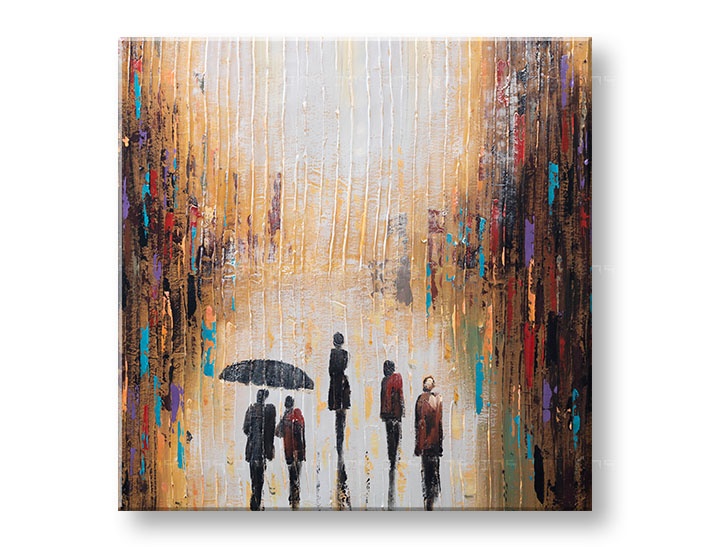 E-shop Maľovaný obraz na stenu ĽUDIA 70x70 cm