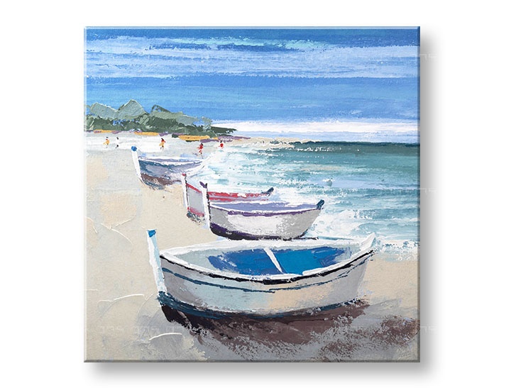 E-shop Maľovaný obraz na stenu LOĎKY 70x70 cm