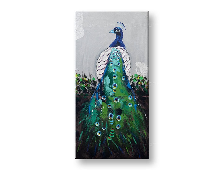 E-shop Maľovaný obraz na stenu PÁV 60x120 cm