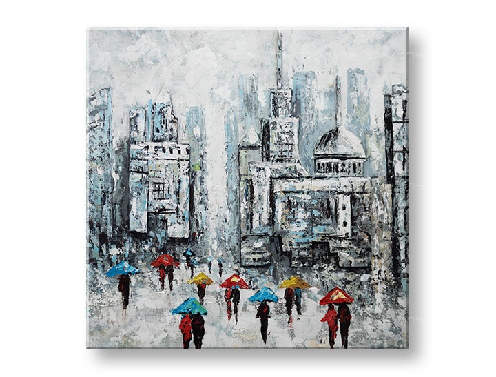 Levně Malovaný nástěnný obraz CITY 1 díl 70x70 cm CFAZH4736AE1