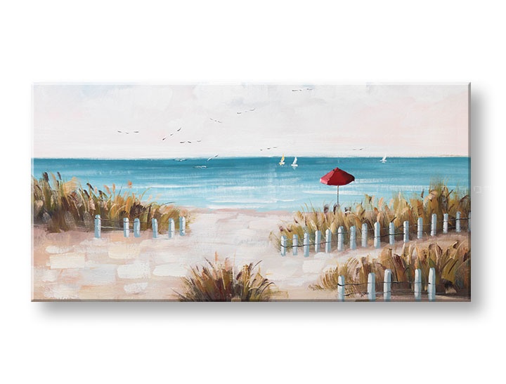 E-shop Maľovaný obraz na stenu PLÁŽ 100x50 cm