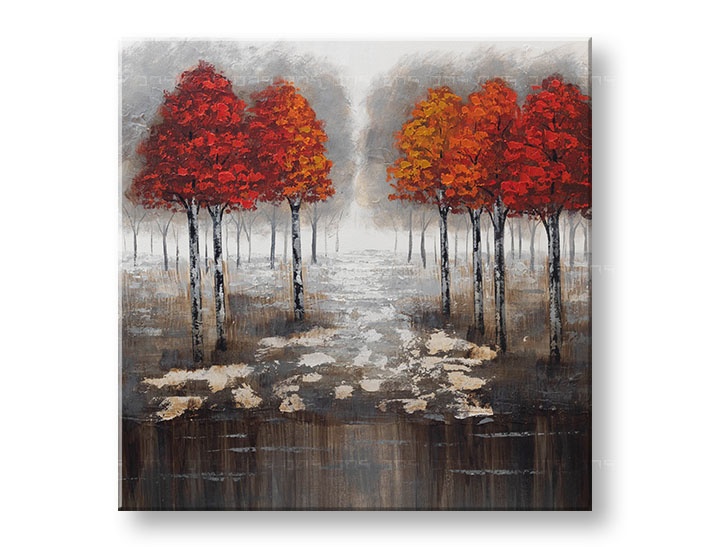 Levně Malovaný nástěnný obraz STROMY 1 díl 70x70 cm CFAZH5184E1
