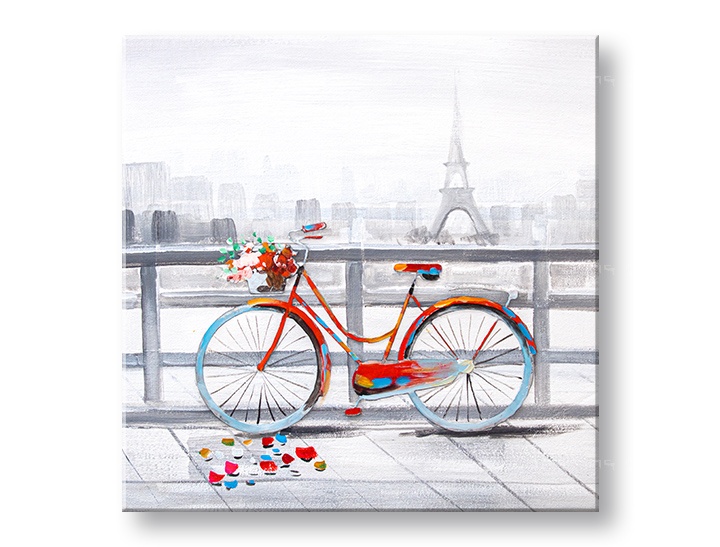 E-shop Maľovaný obraz na stenu PARÍŽ 50x50 cm
