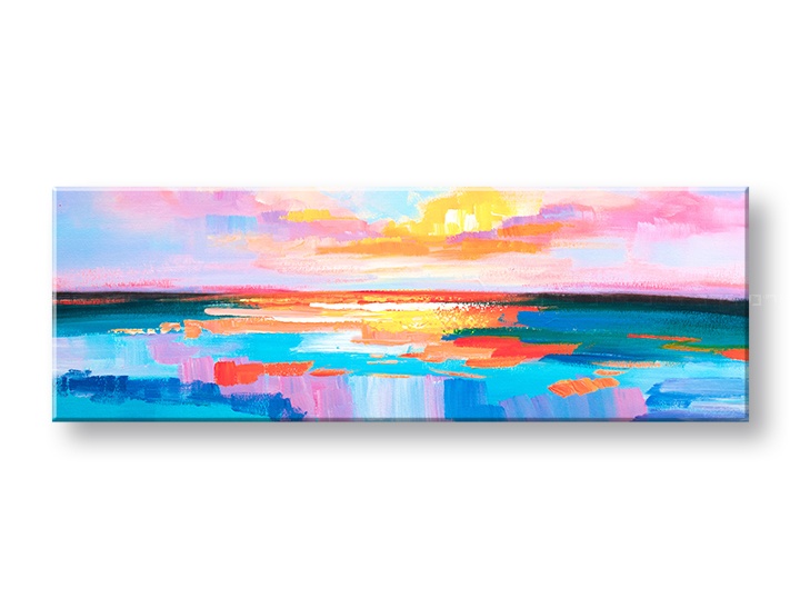 E-shop Maľovaný obraz na stenu ZÁPAD SLNKA 120x40 cm