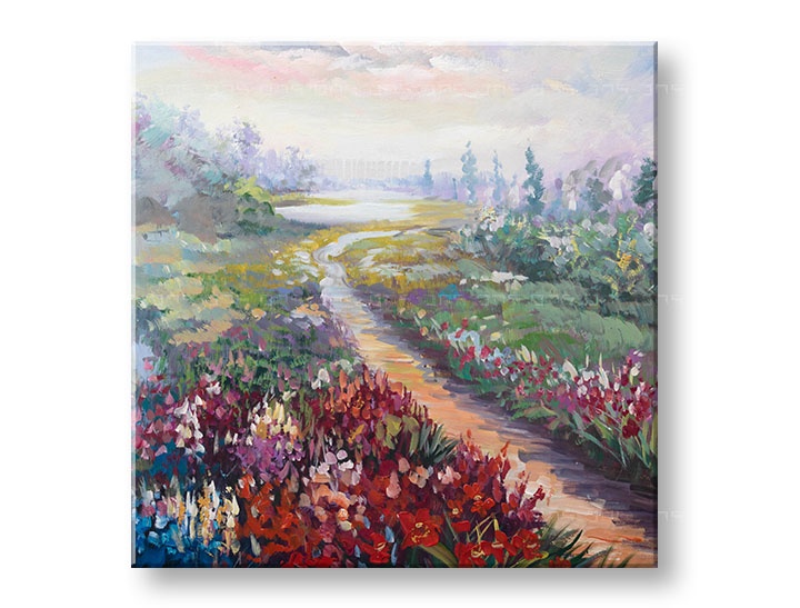 E-shop Maľovaný obraz na stenu LÚKA 70x70 cm