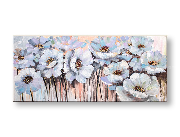 E-shop Maľovaný obraz na stenu KVETY 120x50 cm