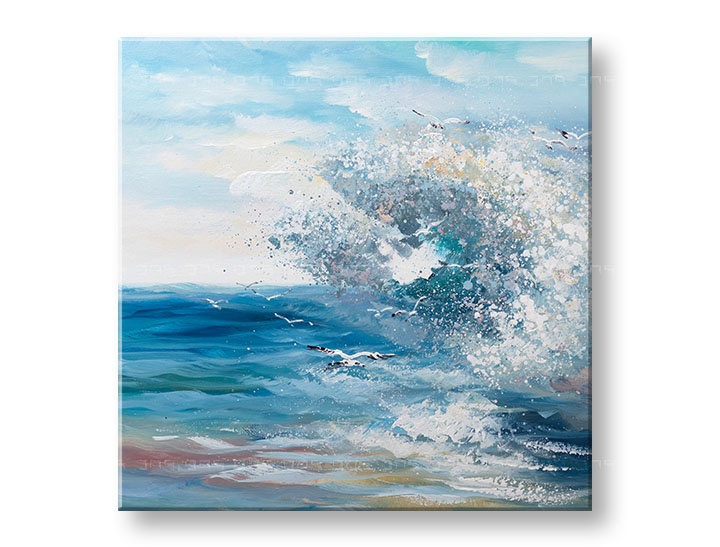 E-shop Maľovaný obraz na stenu MORSKÉ VLNY 70x70 cm