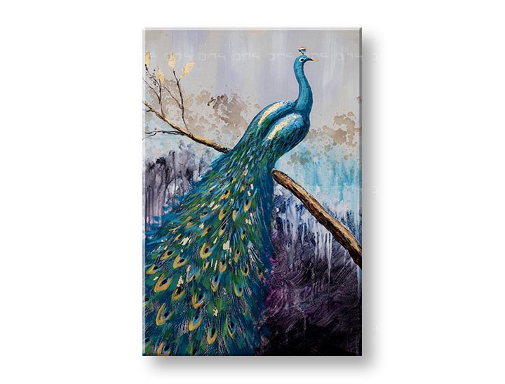 E-shop Maľovaný obraz na stenu PÁV 60x90 cm