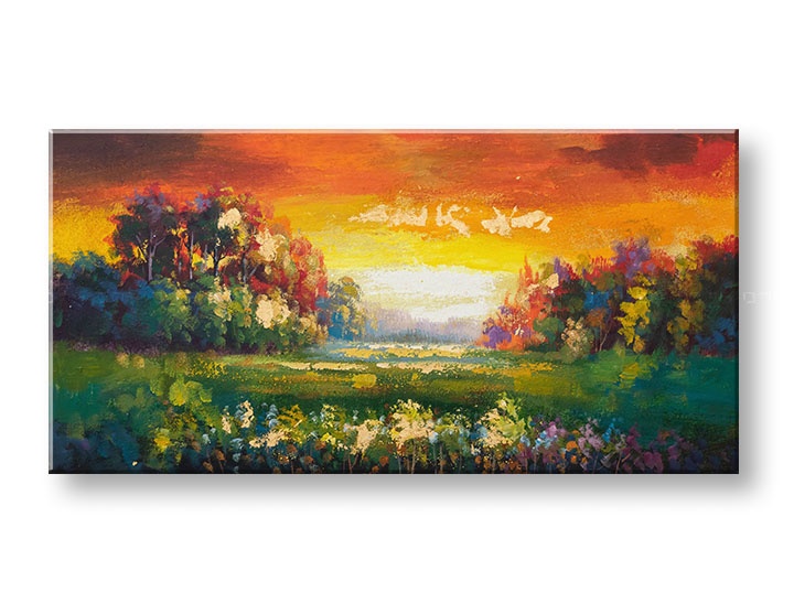 E-shop Maľovaný obraz na stenu LÚKA 100x50 cm