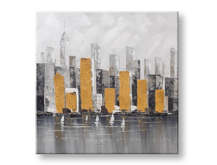 Levně Malovaný nástěnný obraz CITY 1 díl 70x70 cm CFAZH6539E1
