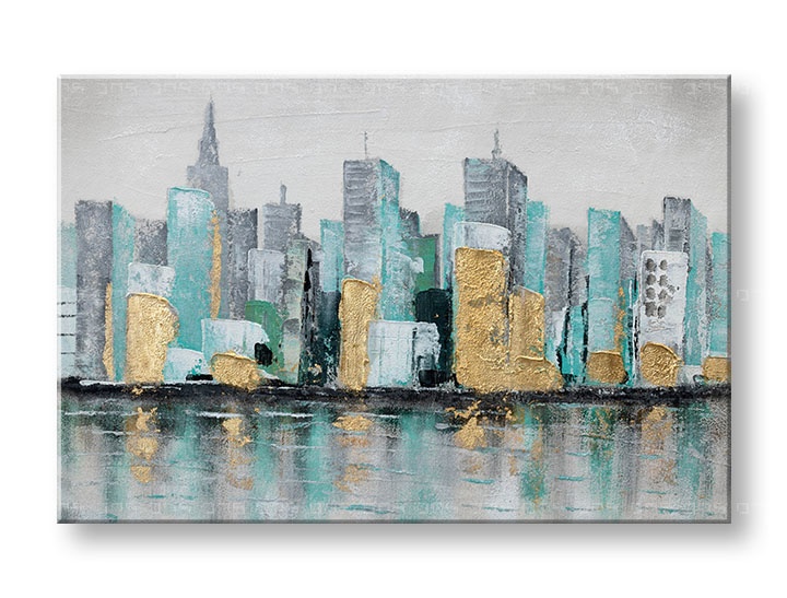 E-shop Maľovaný obraz na stenu MESTO 90x60 cm