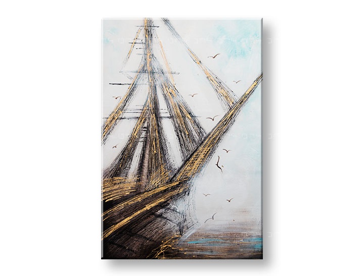 Levně Malovaná nástěnná malba ABSTRAKT 1 díl CWF1099WE1 - 60x90 cm
