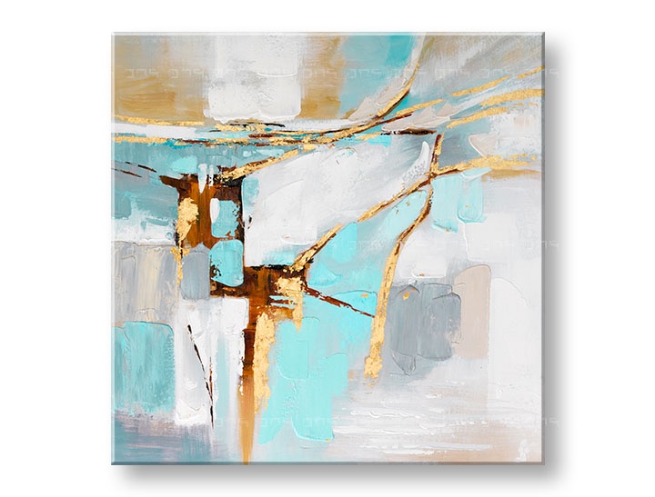 Levně Malovaná nástěnná malba ABSTRAKT 1 díl CWF11044W1E1 - 70x70 cm