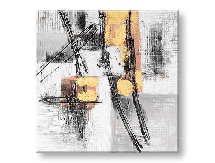 Levně Malovaná nástěnná malba ABSTRAKT 1 díl CWF1143L1E1 - 60x60 cm