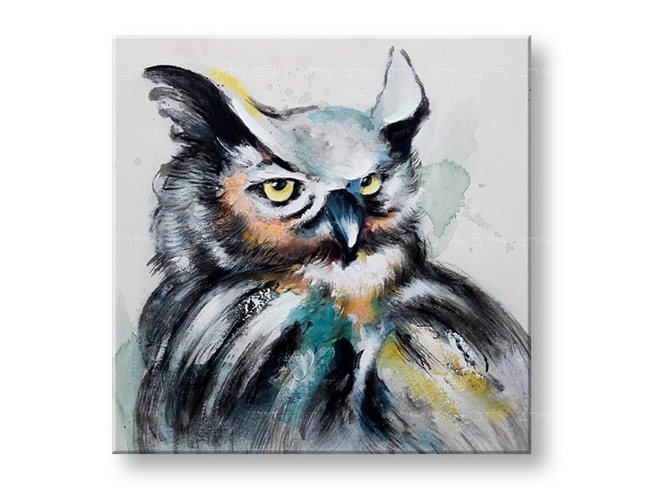 E-shop Maľovaný obraz na stenu SOVA 60x60 cm