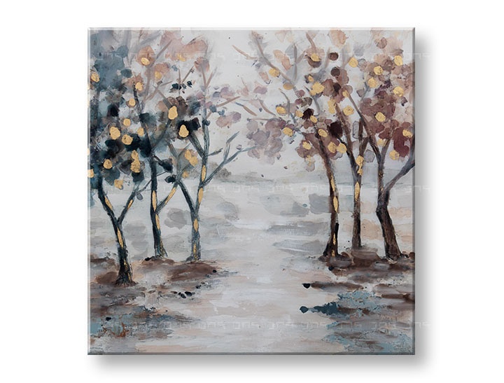 Levně Malovaný nástěnný obraz STROMY 1 díl 60x60 cm CWF1327HE1