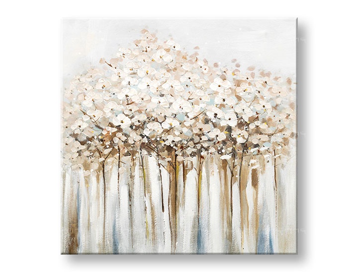 Levně Malovaný nástěnný obraz KVĚTINY 1 díl CWF1377WE1 - 70x70 cm