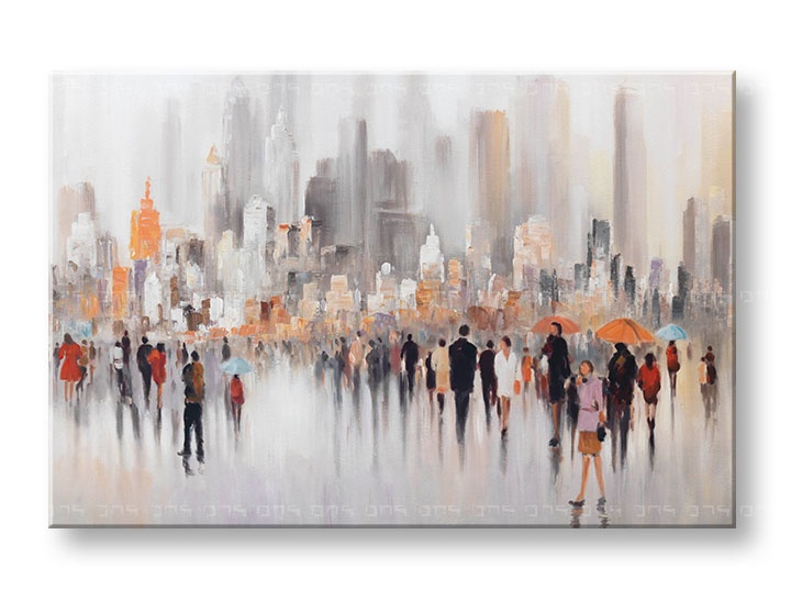 E-shop Maľovaný obraz na stenu MESTO 120x80 cm