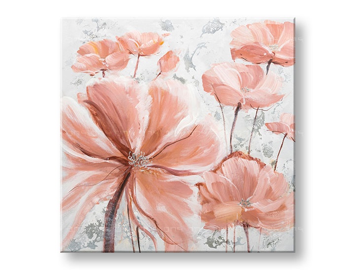 Levně Malovaný nástěnný obraz KVĚTINY 1 díl CWF1559WE1 - 70x70 cm