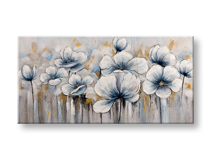 Levně Malovaný nástěnný obraz KVĚTINY 1 díl 100x50 cm CWF1781SDE1