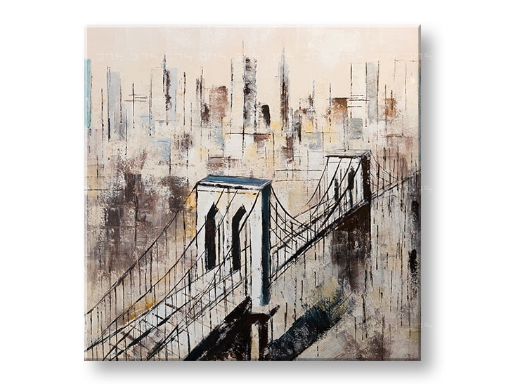 E-shop Maľovaný obraz na stenu MESTO 80x80 cm
