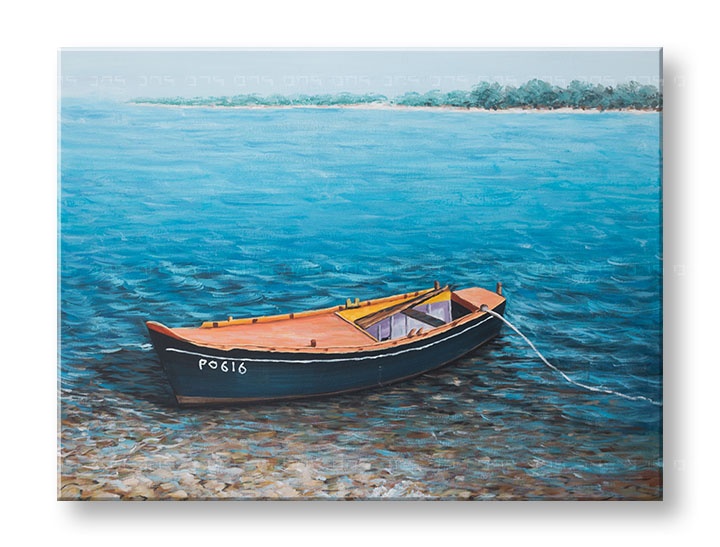 E-shop Maľovaný obraz na stenu LOĎKA 120x90 cm