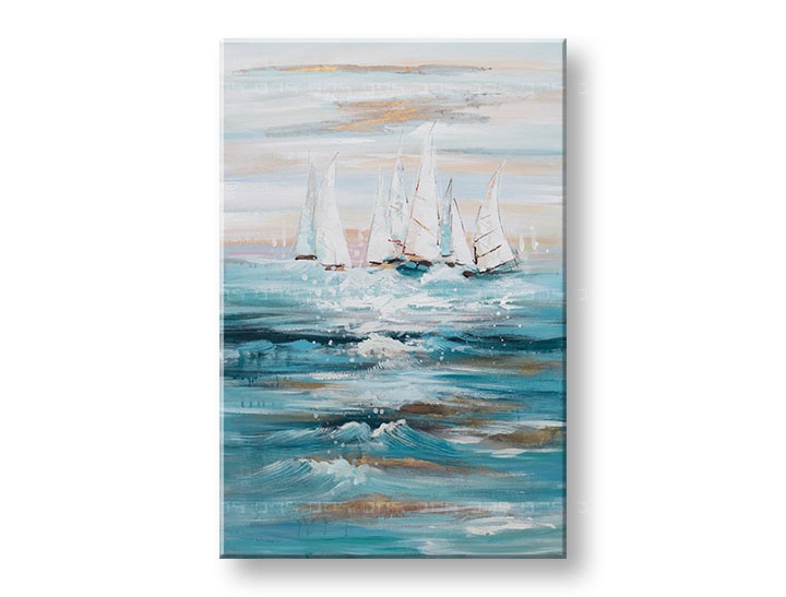 E-shop Maľovaný obraz na stenu LOĎKY 90x60 cm