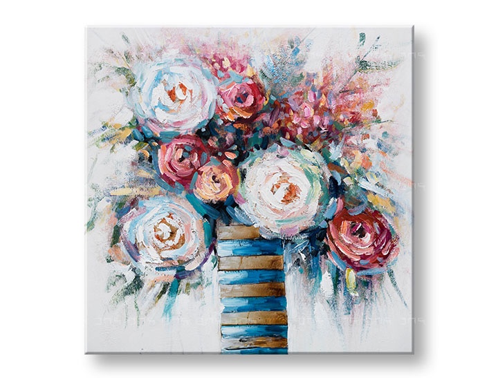 E-shop Maľovaný obraz na stenu KVETY 70x70 cm