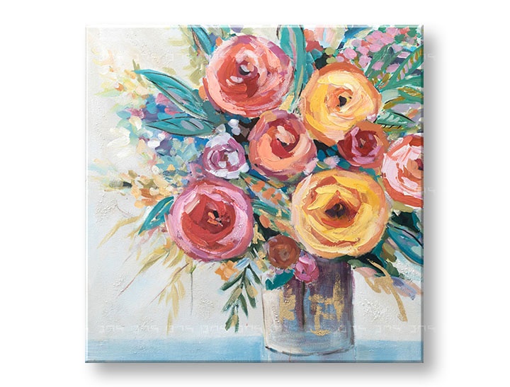 E-shop Maľovaný obraz na stenu KVETY 80x80 cm