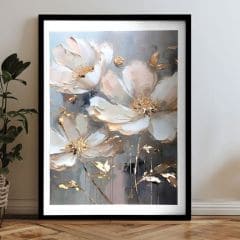E-shop Plagát na stenu s EXTRA efektom - Golden Petals