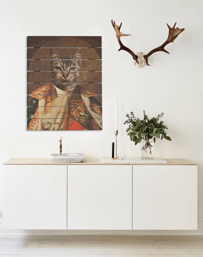 Levně Obraz na dřevě zvířecí portrét Kim - 60x80 cm