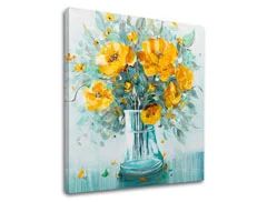 E-shop Obraz na plátne KVETY VO VÁZE Zľava 40 % 80x80 cm