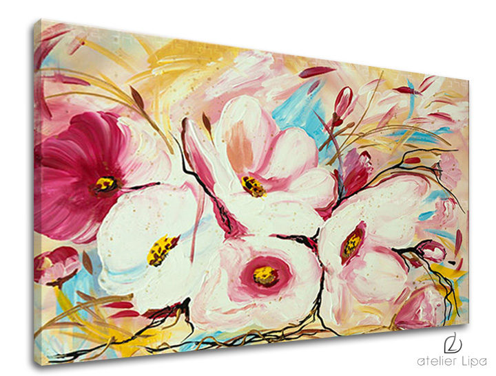 E-shop Autorská reprodukcia na plátne KVETY 75x50 cm