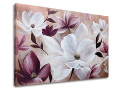 E-shop Obraz na plátne BIELE A FIALOVÉ KVETY 100x70 cm