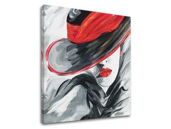 E-shop Obraz na plátne ŽENA V ČIERNOM KLOBÚKU 60x60 cm