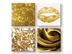 Levně Golden kiss wall art 40X40 cm