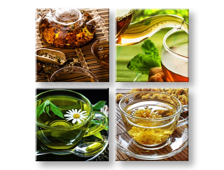 E-shop Obraz na stenu Tea time 4 dielny XOBKOL18E42