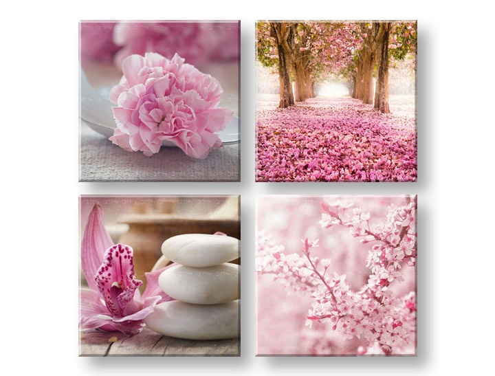 E-shop Obraz na stenu Pink 4 dielny XOBKOL30E42