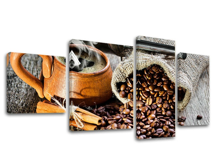 E-shop Obraz na plátne 4 dielny KUCHYŇA KU023E40 - 90x50 cm