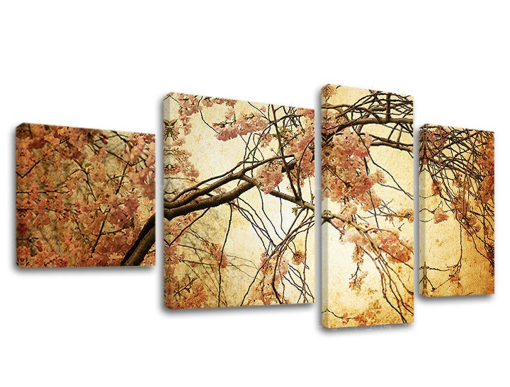 E-shop Obraz na plátne 4 dielny KVETY KV009E40 - 130x70 cm