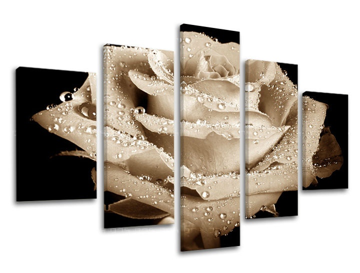E-shop Obraz na stenu 5 dielny KVETY XOBKV109E50 - 150x100 cm