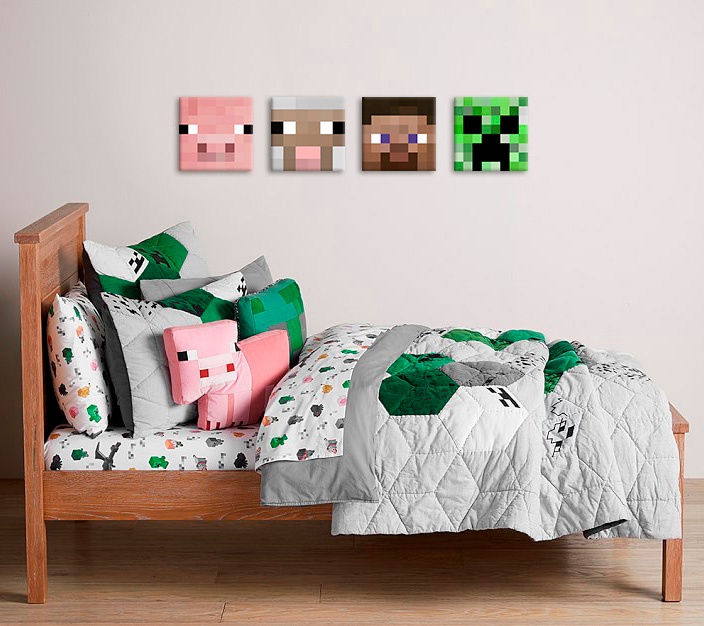 E-shop Minecraft obraz - Najlepšie postavičky na plátne - Steve, Creeper, Sheep, Pig
