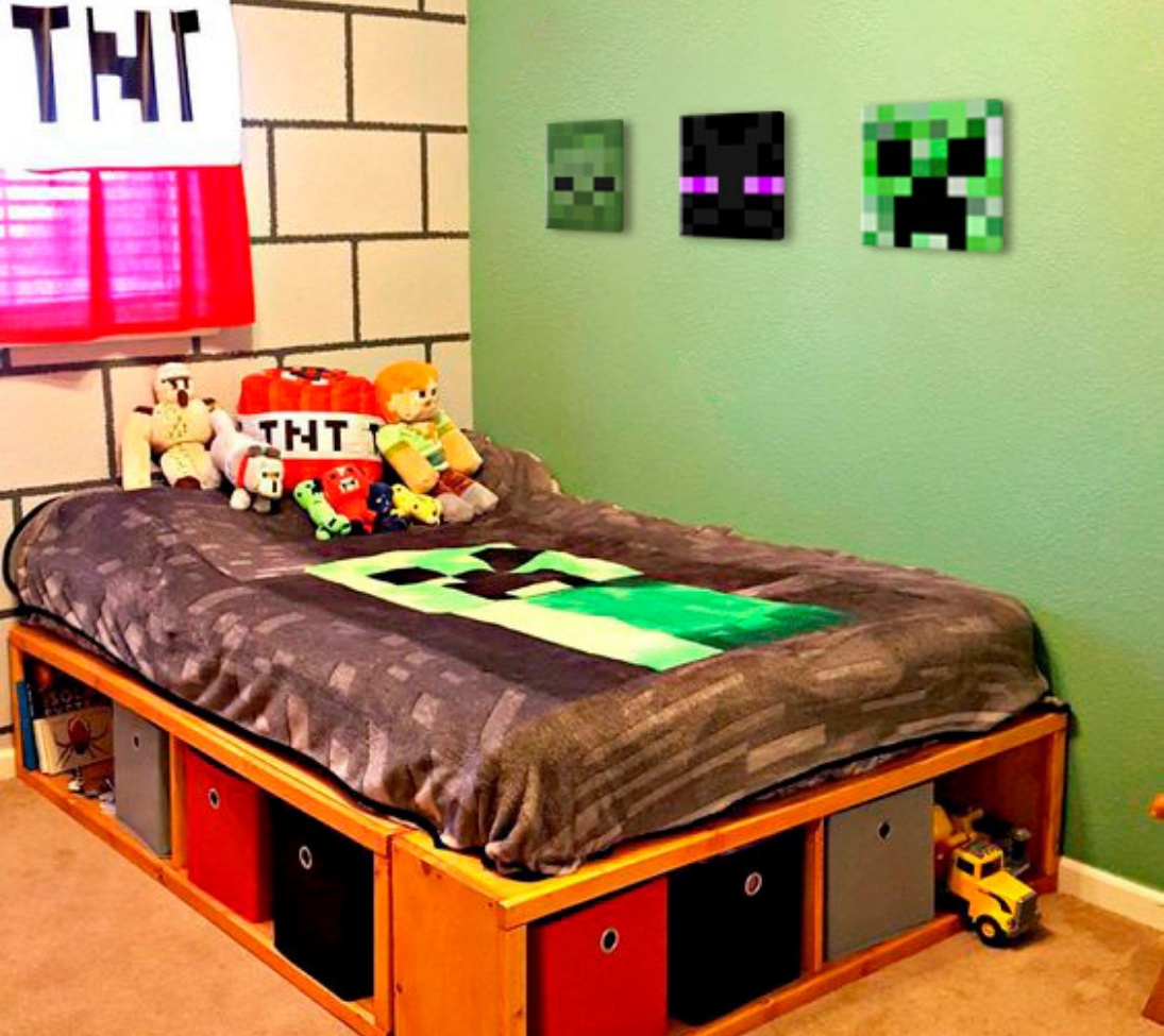 Levně Malování z Minecraftu - Vybrané postavy na plátně - Creeper, Enderman, Zombie