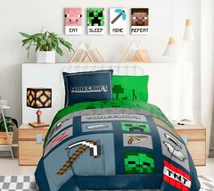 E-shop Minecraft obraz - Najlepšie postavičky na plátne - Eat, Sleep, Mine, Repeat Zľava 60 % 80x30 cm