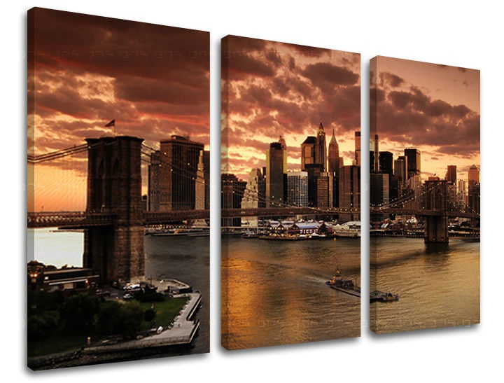 E-shop Obraz na stenu 3 dielny MESTO ME005E30 - 60x40 cm