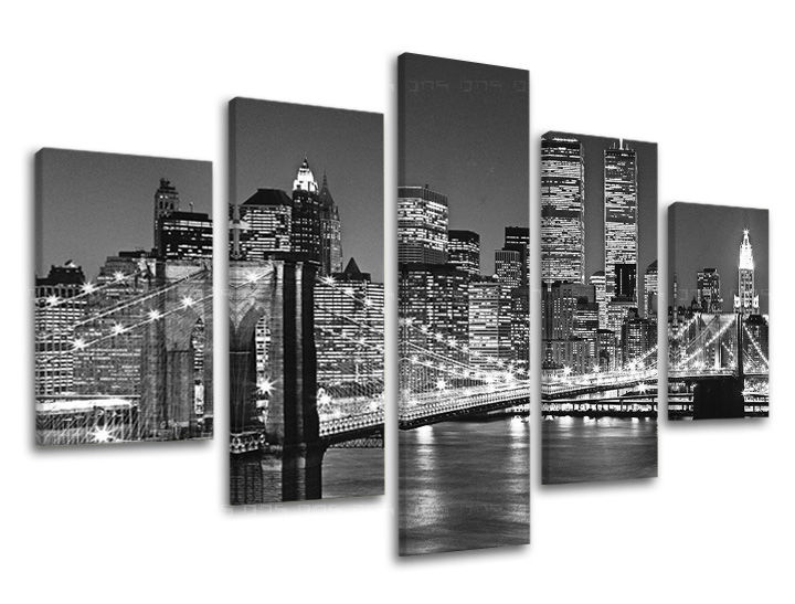E-shop Obraz na stenu 5 dielny MESTO ME036E50 - 150x100 cm