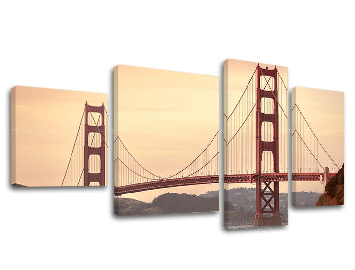 E-shop Obraz na stenu 4 dielny MESTO / SAN FRANCISCO ME116E40 - 90x50 cm