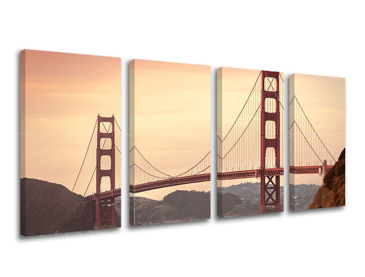 E-shop Obraz na stenu 4 dielny MESTO / SAN FRANCISCO ME116E41 - 80x40 cm